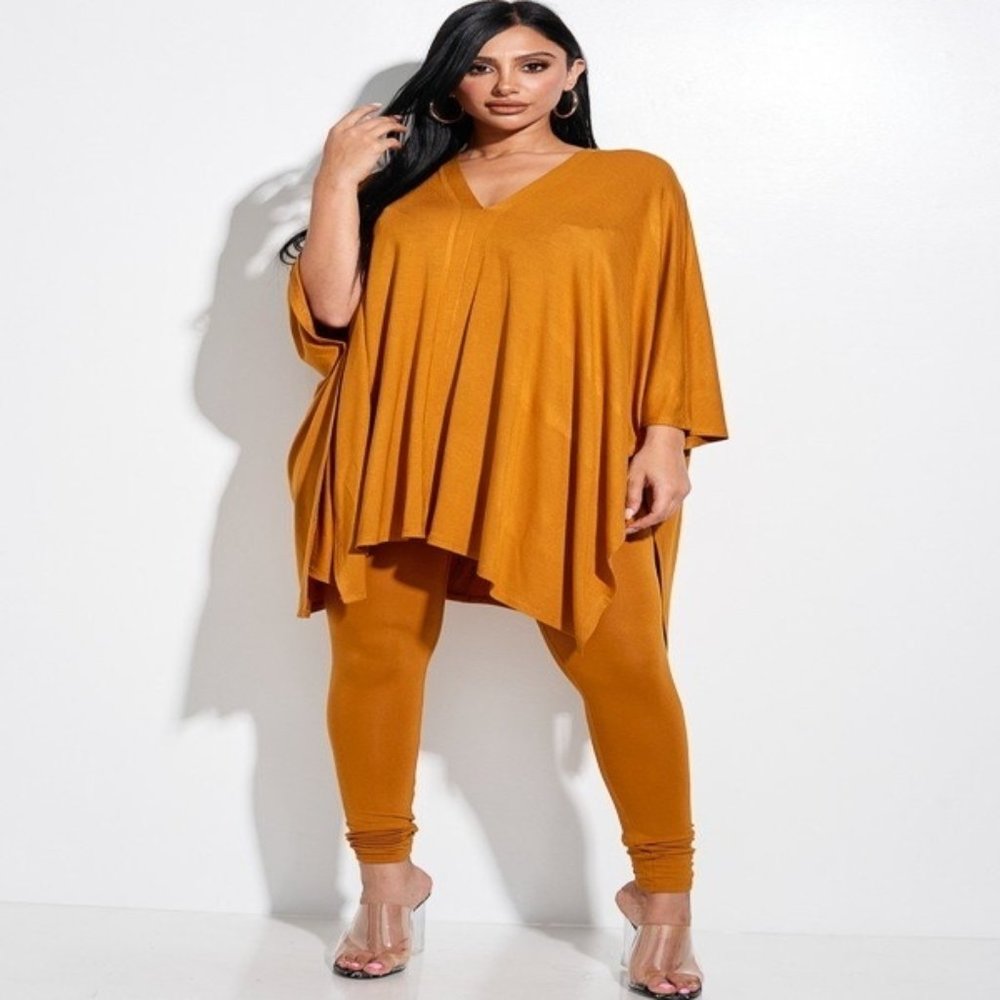 Two Piece Spandex Cape and Leggings Set